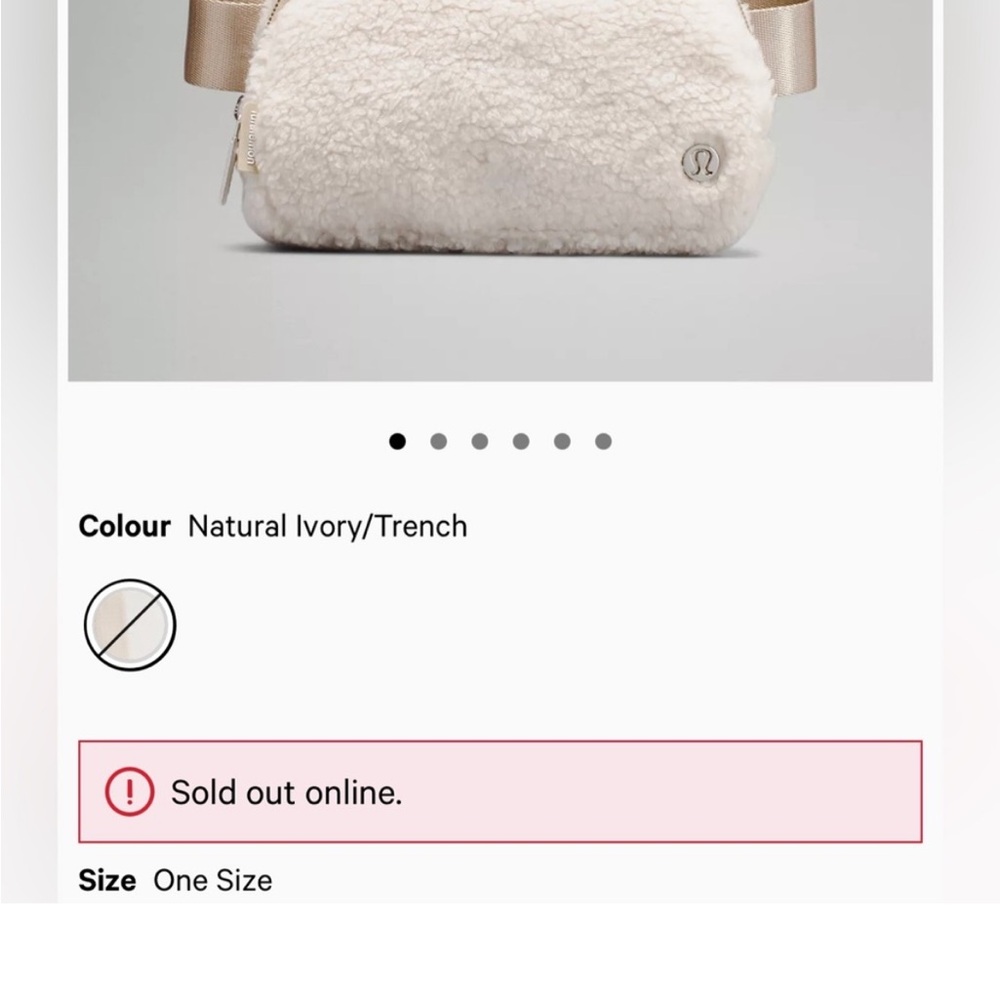 Lululemon sherpa belt bag in cream sherpa - Picture 4 of 6